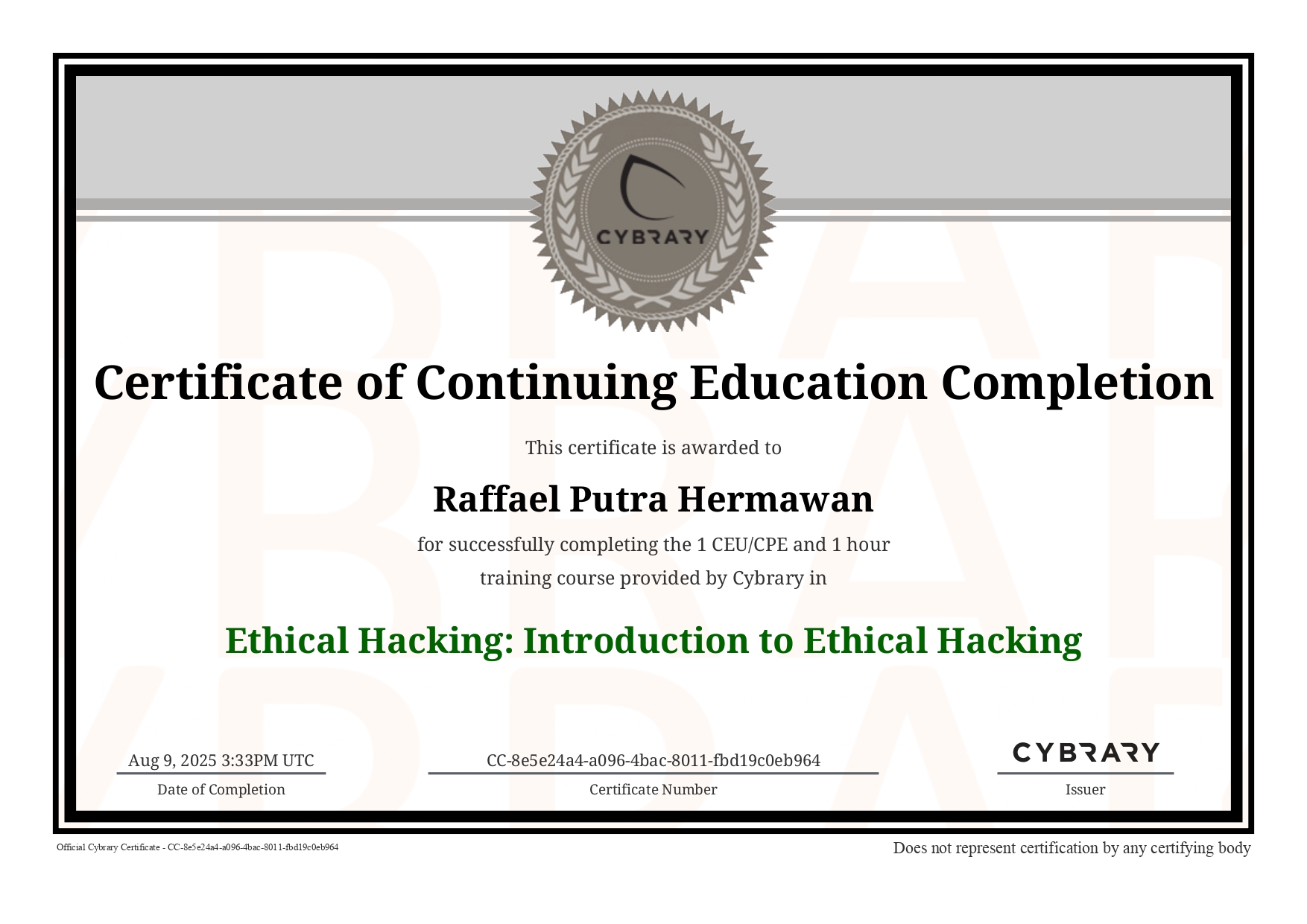 Certificate 10