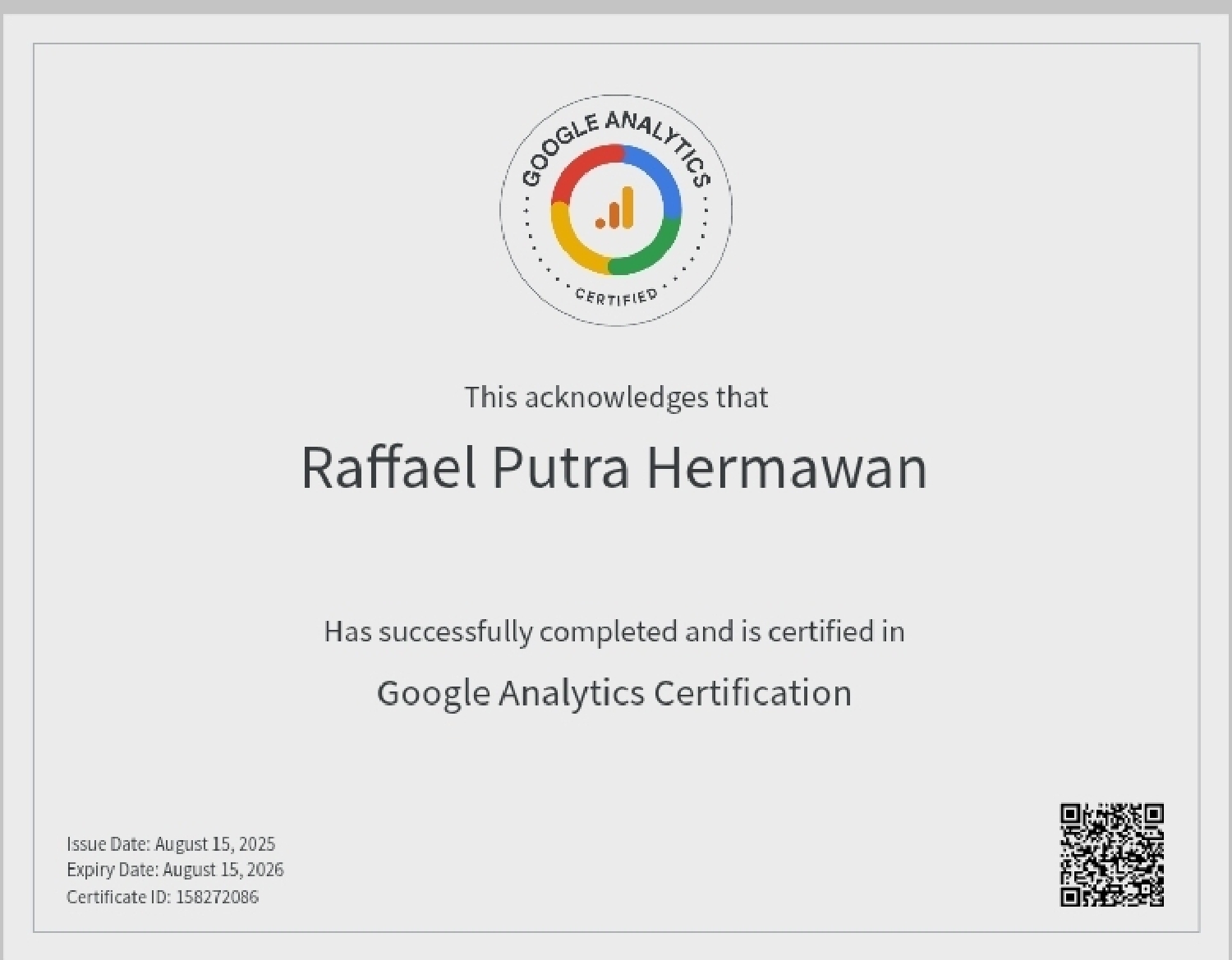 Certificate 15