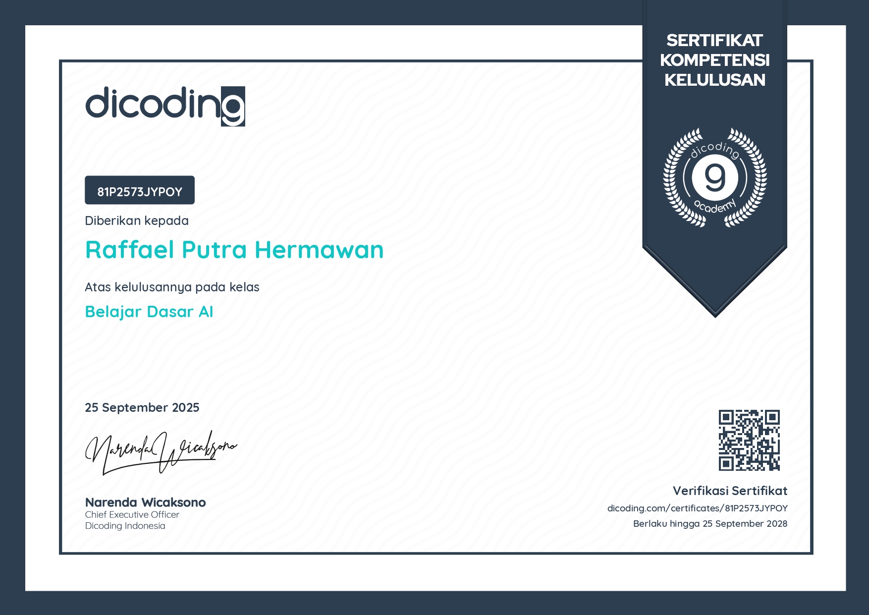 Certificate 27